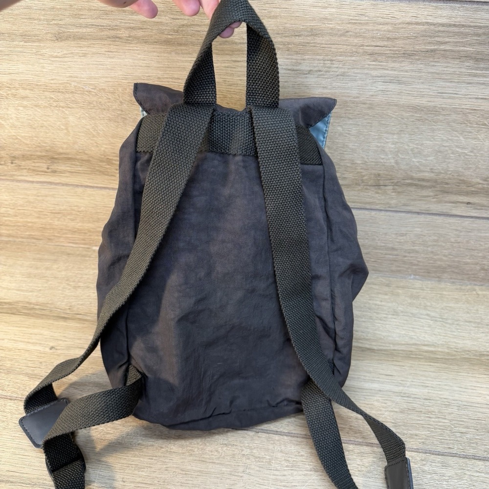 Kipling Mini Backpack Drawstring Textured Brown Nylon - Picture 5 of 12